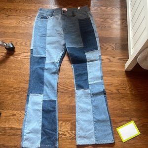 Pink Lilly size 33 patchwork jeans